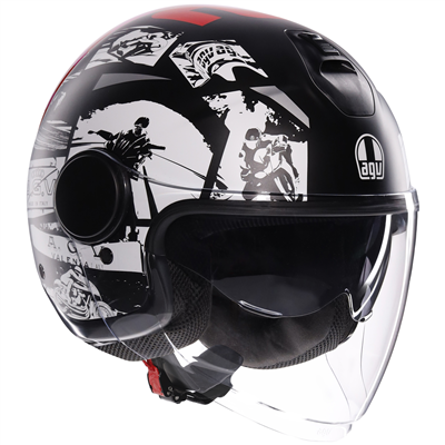 AGV Eteres History Matt Black / White / Red