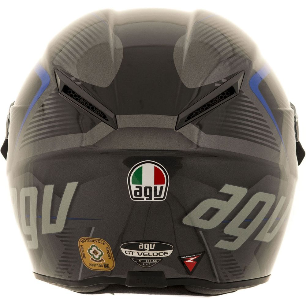 agv gt veloce txt helmet AGV GT Veloce TXT Full Face Helmet Black/Gunmetal/Blue FREE Delivery