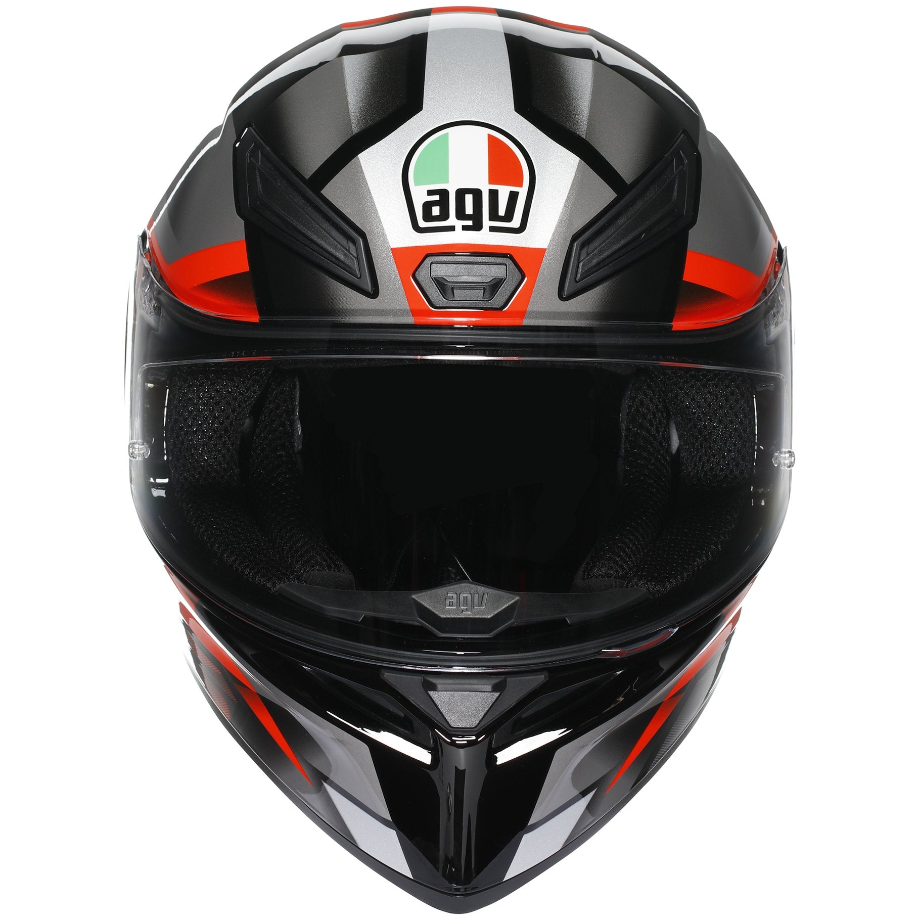 セキュリティ・セーフティ AGV k1s AGV K1-S Fastlap Full Face Helmet Black/Grey/Red FREE UK Delivery