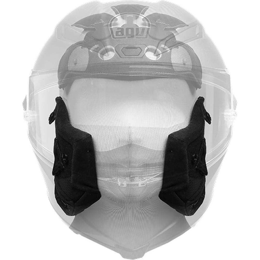AGV Guanciali (Cheek Pads) Per Casco Pista GP RR: Colore Nero/Rosso