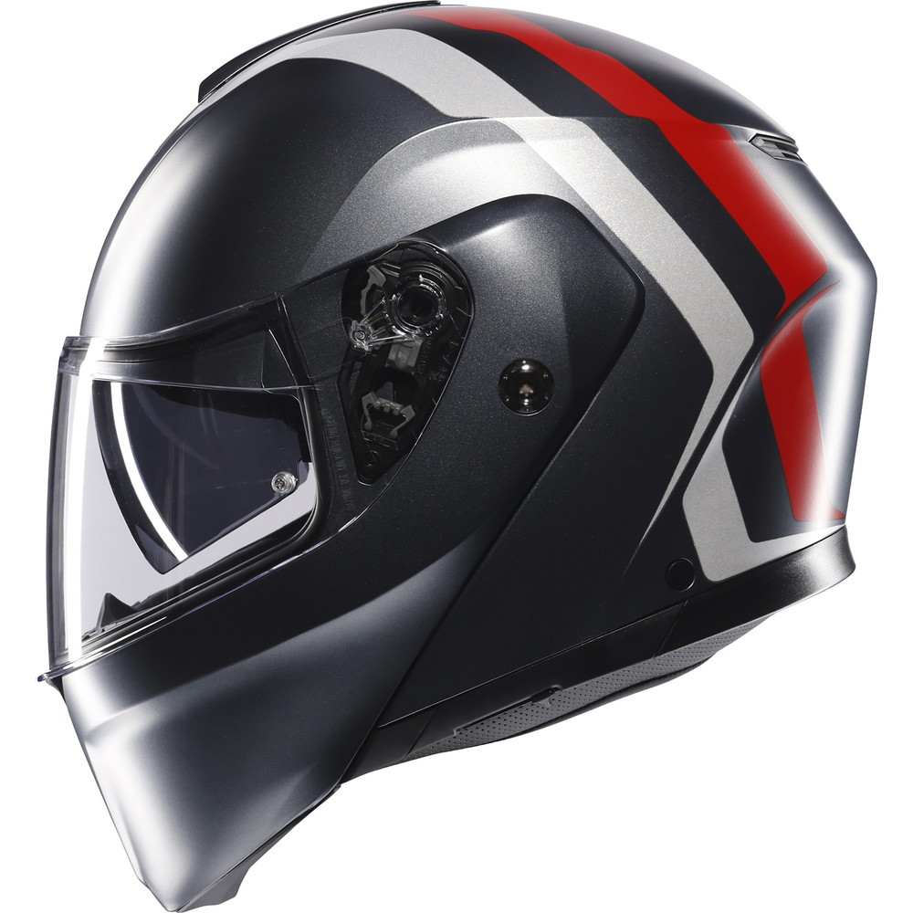 AGV Streetmodular Resia Grey / Silver / Red