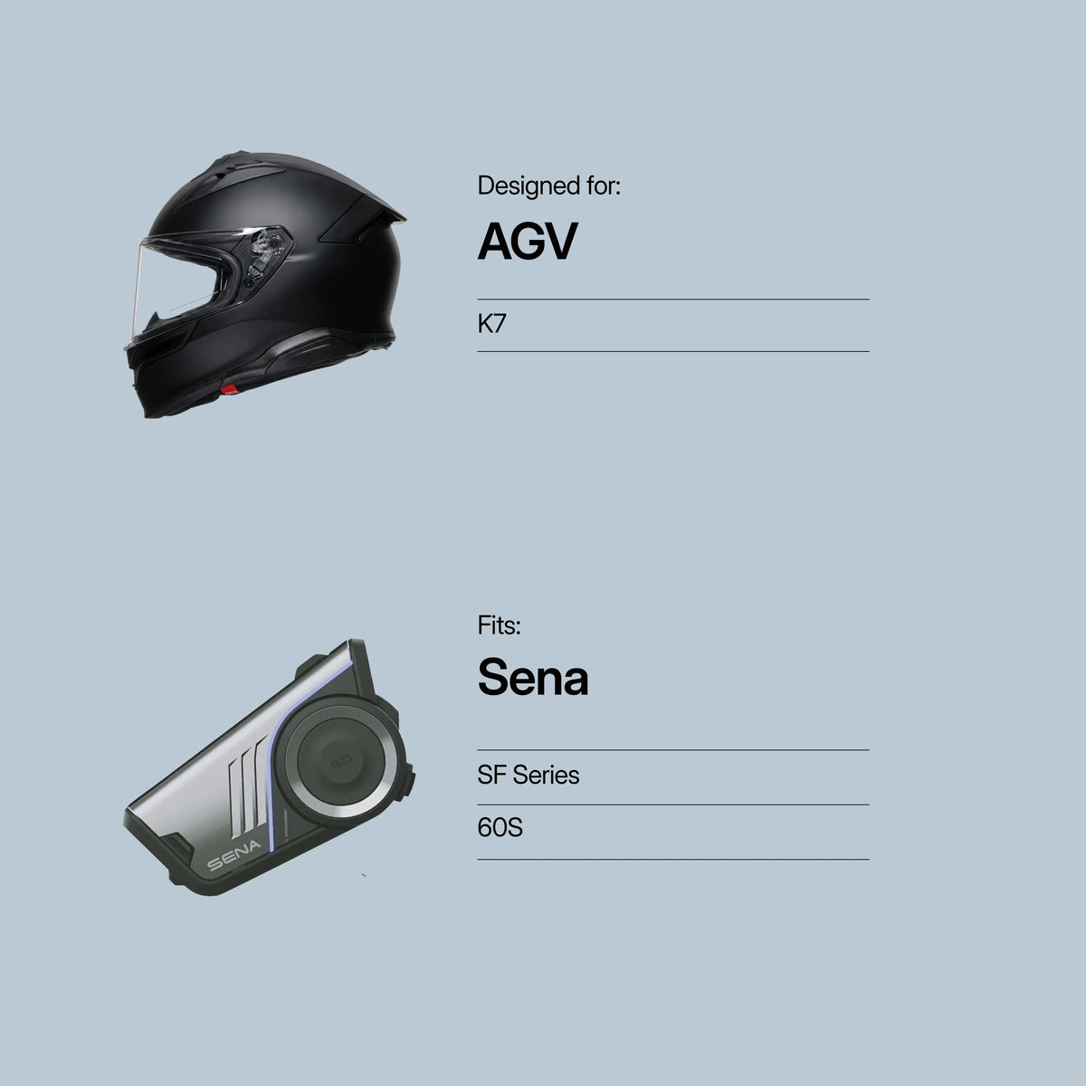 Tubs Jackson AGV K7, Tourmodular To Sena 60S / 60X / 50R / SF Series Adapter FREE UK Delivery, FREE 365 Day Returns | Moto Central