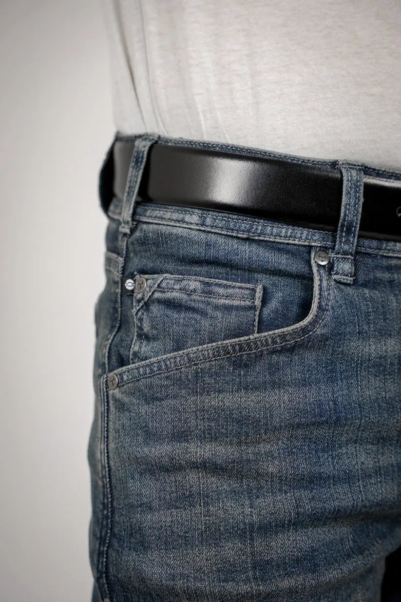 Bull-it Ajax Straight Fit Denim Jeans Steel Blue  - FREE UK Shipping, FREE 365 Day Returns | Moto Central