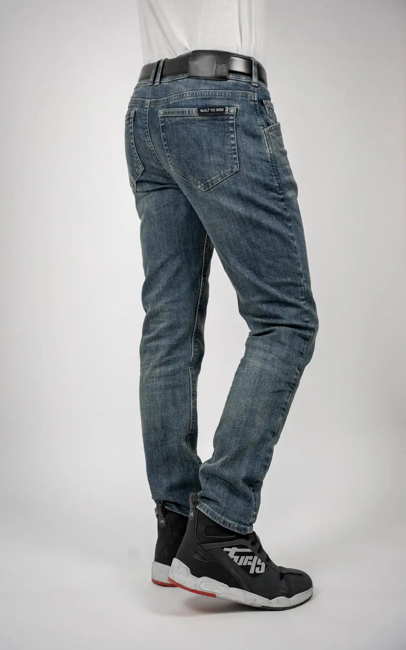 Bull-it Ajax Straight Fit Denim Jeans Steel Blue  - FREE UK Shipping, FREE 365 Day Returns | Moto Central