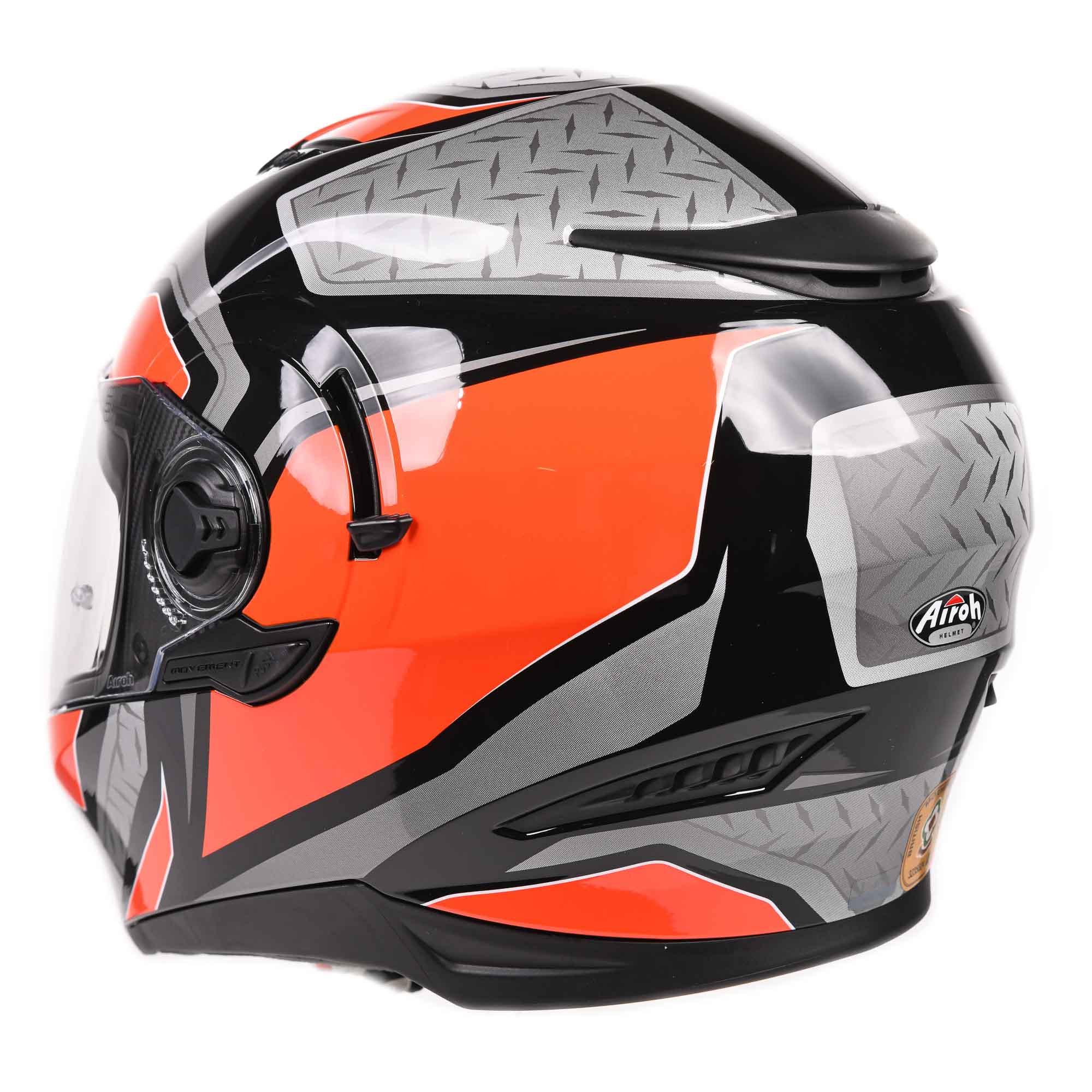 Airoh Movement S Full Face Helmet Steel Gloss Orange - FREE UK Shipping, FREE 365 Day Returns | Moto Central