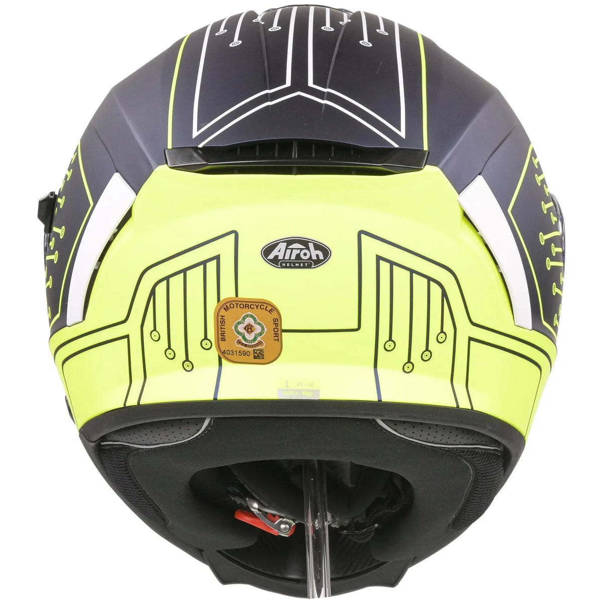 Airoh Spark Flow Full Face Helmet Fluo Yellow / Matt Blue Circuit - FREE UK Shipping, FREE 365 Day Returns | Moto Central