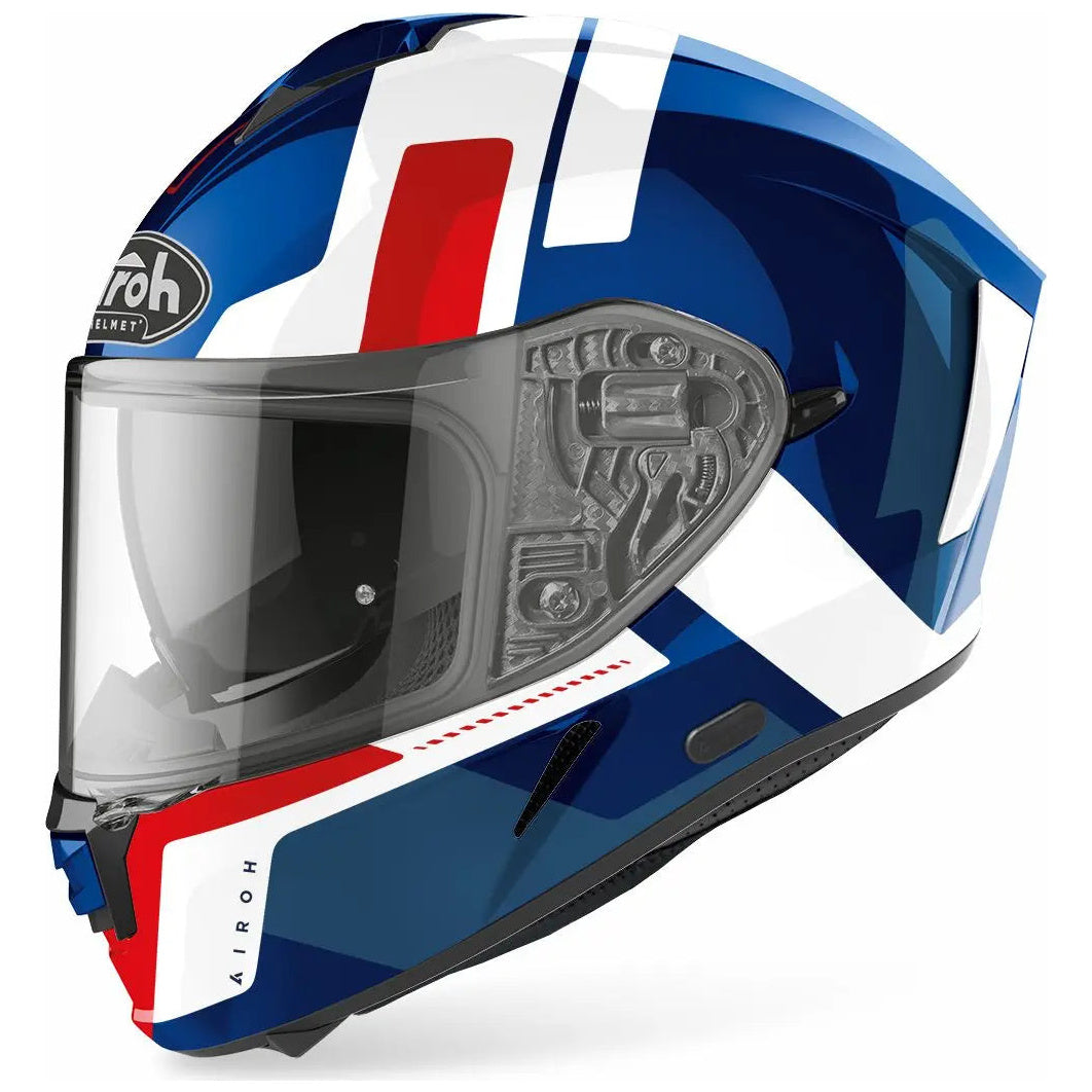 Airoh Spark Shogun Full Face Helmet Gloss Blue / Red - FREE UK Shipping, FREE 365 Day Returns | Moto Central