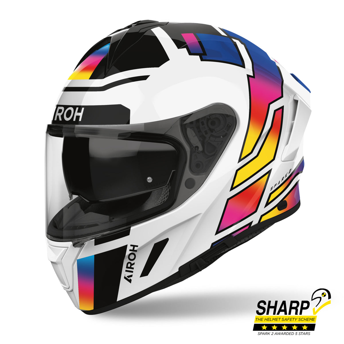 Airoh Spark 2 Gloss Lively Rainbow FREE UK Delivery, FREE 365 Day Returns | Moto Central