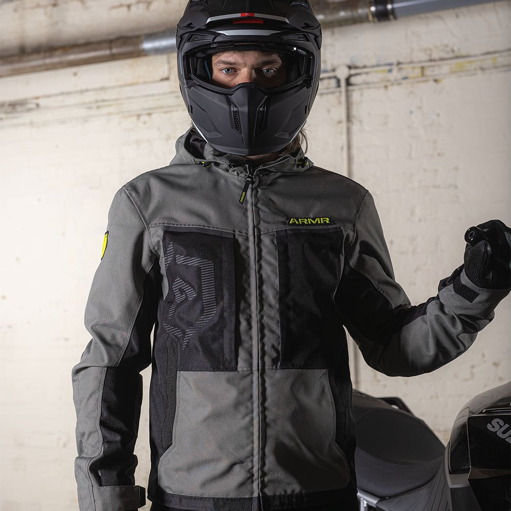 ARMR Suko 1.0 Waterproof Textile Jacket Green / Fluo Yellow