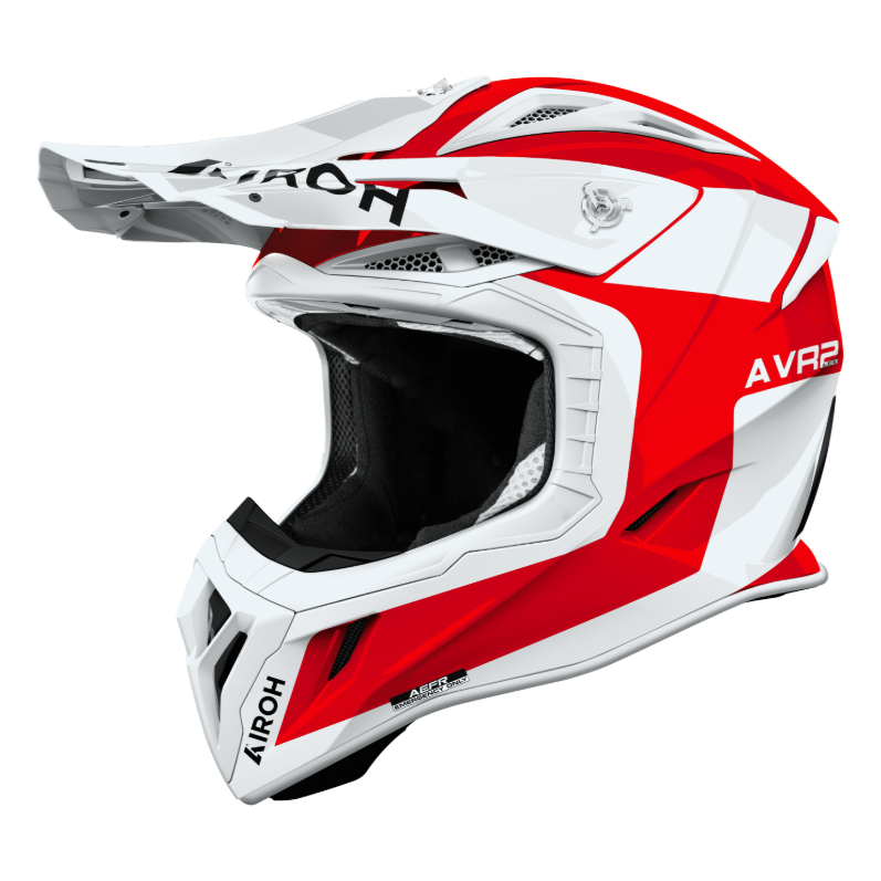 Airoh Aviator Ace 2 Iron Gloss Red motocross motorcycle helmet, left-side view