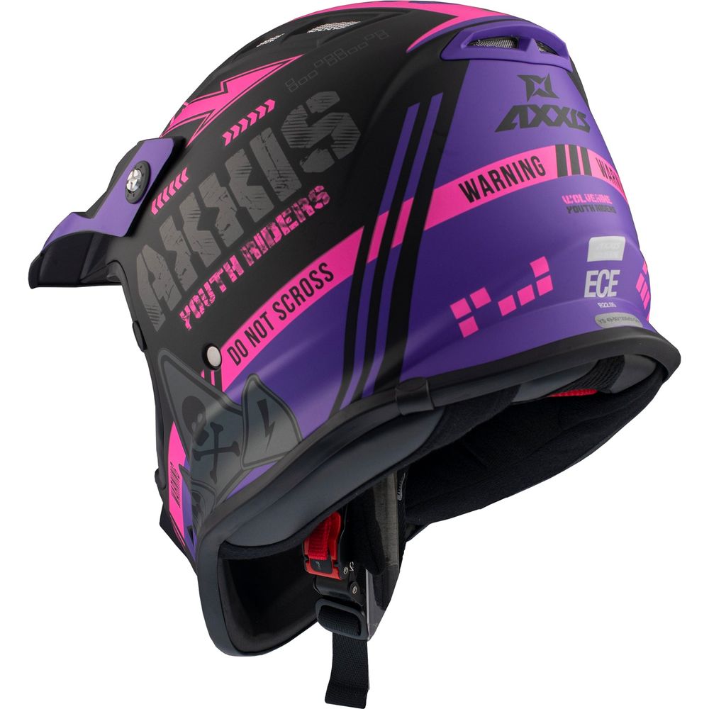 Axxis Wolverine B8 MX Kids Matt Pink