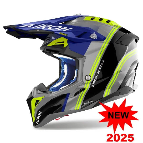 airoh motorcycle helmets uk Airoh Aviator 3 Hima Gloss Blue