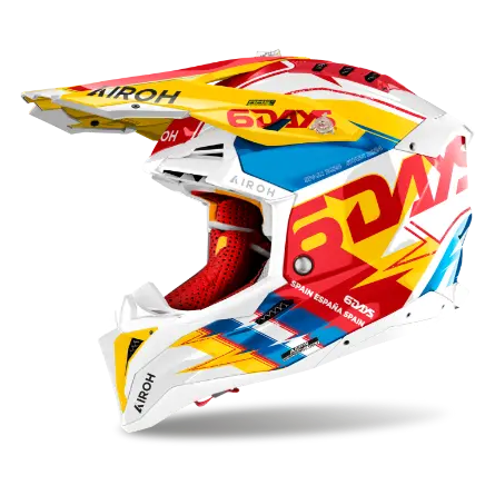 Airoh Aviator 3 Six Days 2024 Limited Edition motocross motorcycle helmet, left-side view