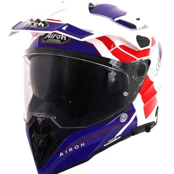 Casco Airoh Motorcycle Helmet - Reveal Blue/Red Gloss XXL Dual