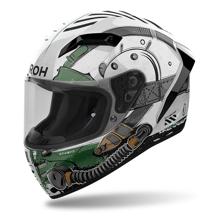 Airoh Connor Gloss Alligator full-face motorcycle helmet, left-side view