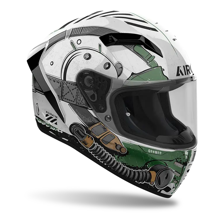 Airoh Connor Gloss Alligator full-face motorcycle helmet, right-side view