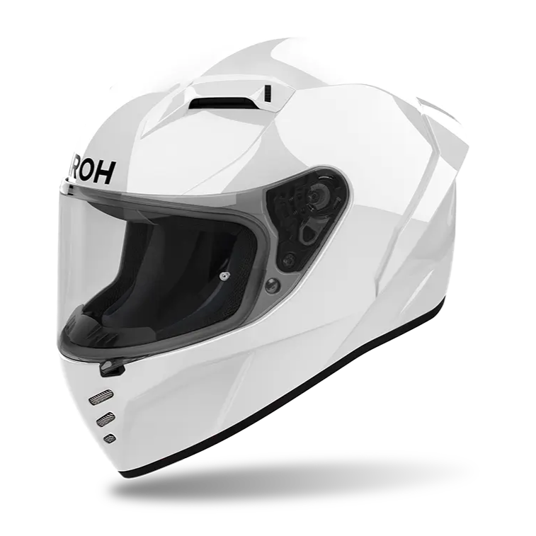 Airoh Connor Gloss White motorcycle helmet, left-side view