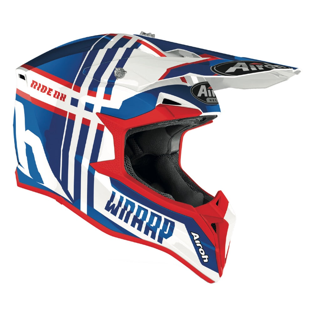 Airoh Wraap Broken Gloss Blue / Red