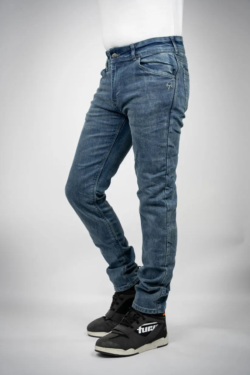 Bull-it Ajax Slim Fit Denim Jeans Steel Blue  - FREE UK Shipping, FREE 365 Day Returns | Moto Central
