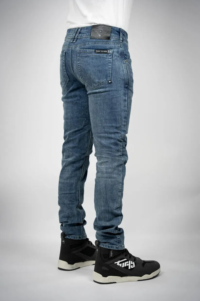 Bull-it Ajax Slim Fit Denim Jeans Steel Blue  - FREE UK Shipping, FREE 365 Day Returns | Moto Central