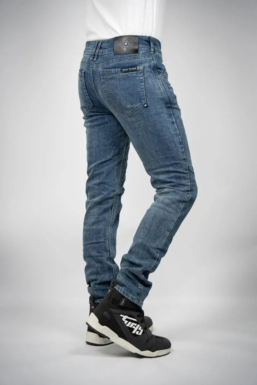 Bull-it Ajax Slim Fit Denim Jeans Steel Blue  - FREE UK Shipping, FREE 365 Day Returns | Moto Central