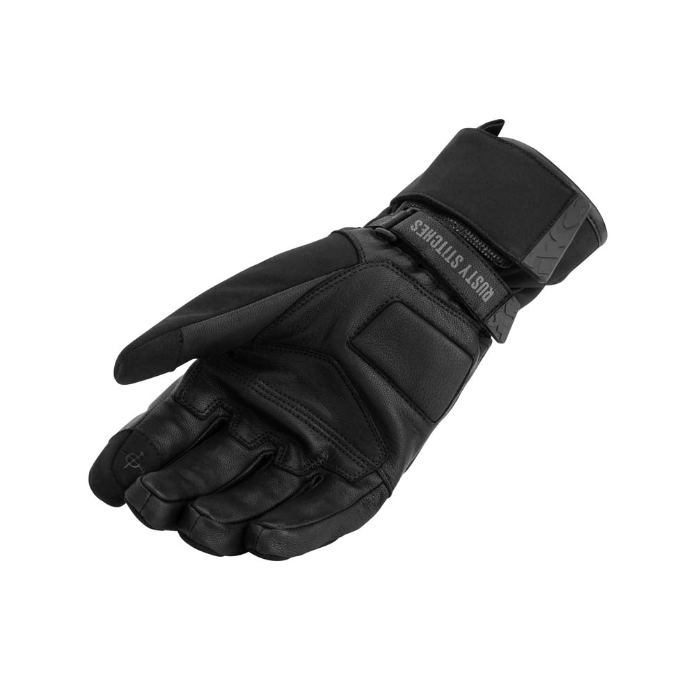 Rusty Stitches Alex Leather & Textile Gloves Black - FREE UK Delivery, FREE 365 Day Returns | Moto Central