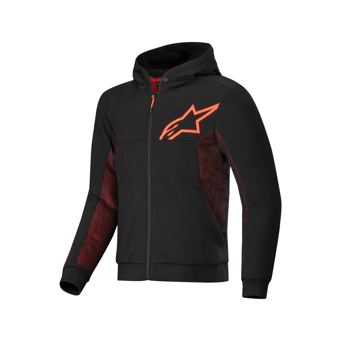 Alpinestars Chrome Air Sport Hoodie Black / Fluo Red, front view
