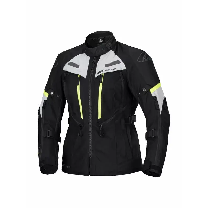 Alpinestars Stella Bogota Pro Drystar Ladies Textile Jacket Black / Fluo Yellow / Grey – motorcycle jacket – front view