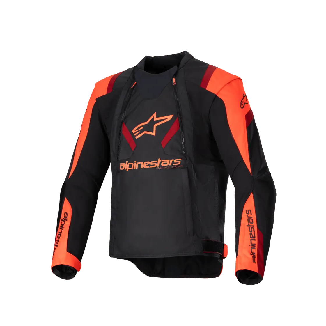 Alpinestars T-Stunt Air Textile Jacket Black / Fluo Red / Dark Red, front view