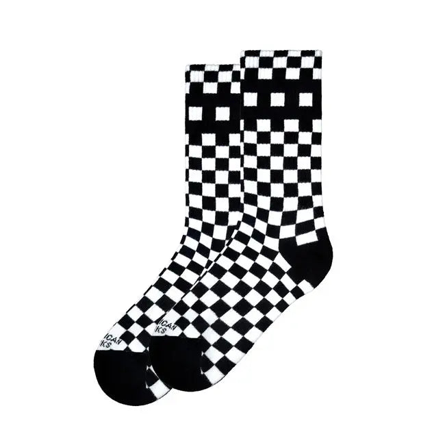 American Socks Mid High Checkerboard Socks  - FREE UK Shipping, FREE 365 Day Returns | Moto Central