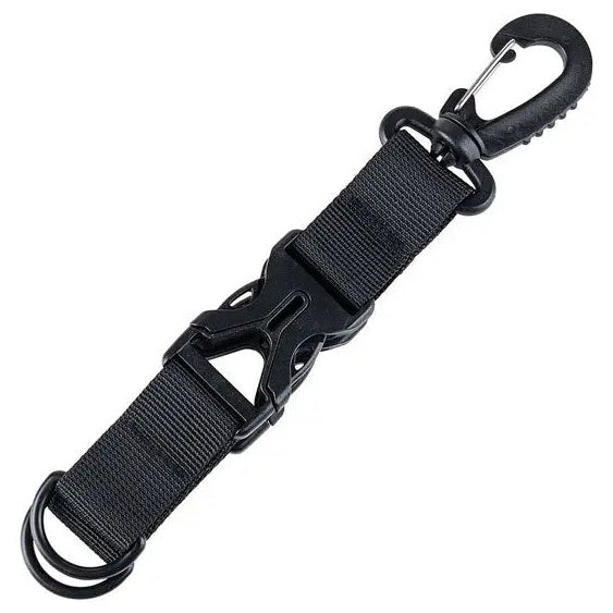 Army Surplus Carabiner Keychain Holder Black — front view