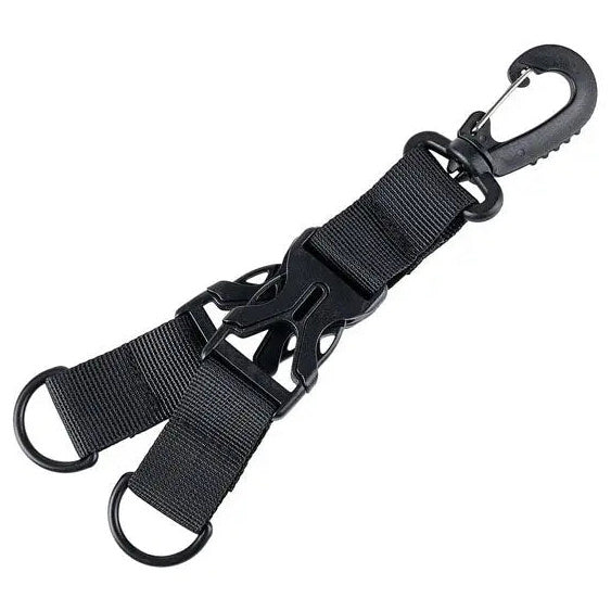 Army Surplus Carabiner Keychain Holder Black — assembled view
