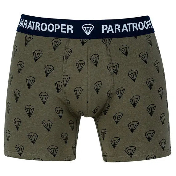 Army Surplus Paratrooper Boxer Shorts Green — front view