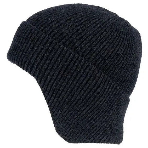 Army Surplus Watch Cap Earmuff Black — side view