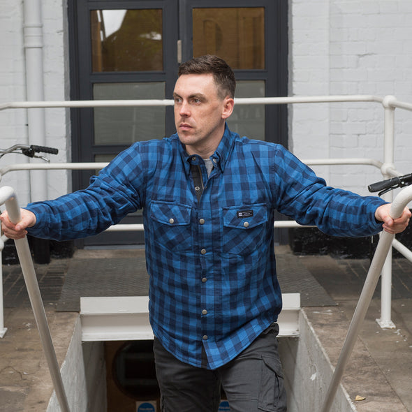 Merlin Axe Zip Up 100% Kevlar Shirt Blue / Black