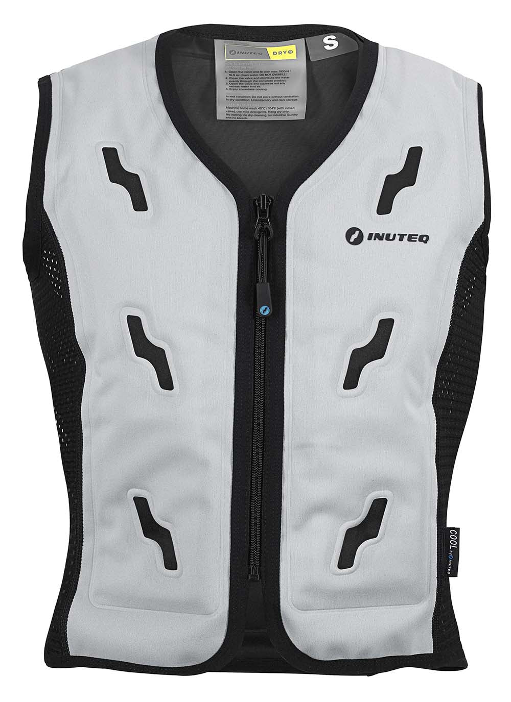 INUTEQ Bodycool Smart-X evaporative cooling vest in silver and grey