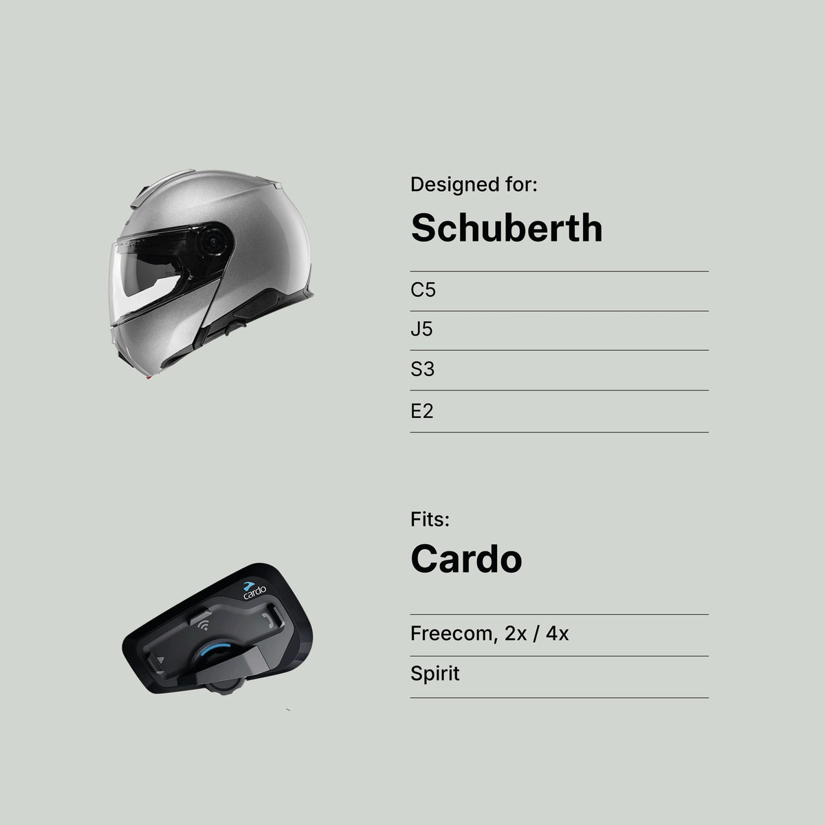 Tubs Jackson Schuberth C5 / J5 / S3 / E2 To Cardo Freecom / Spirit Adapter FREE UK Delivery, FREE 365 Day Returns | Moto Central