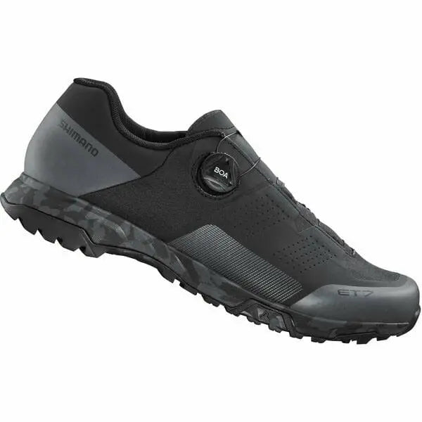 Shimano ET7 ET700 Shoes Black - FREE UK Shipping, FREE 365 Day Returns | Moto Central