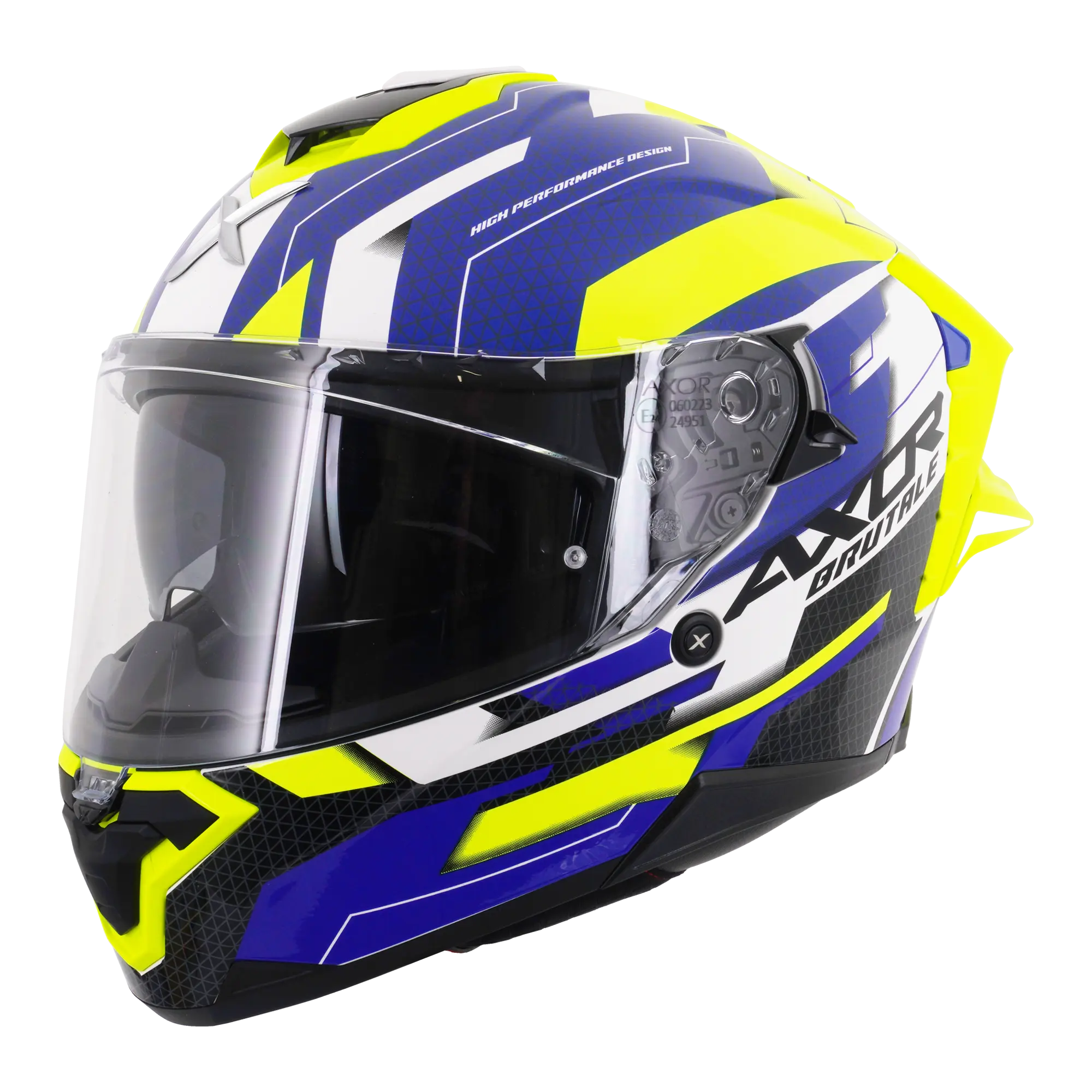 Axor Brutale With Dual Spoiler Plexus Blue / Fluo Yellow FREE UK Delivery, FREE 365 Day Returns | Moto Central