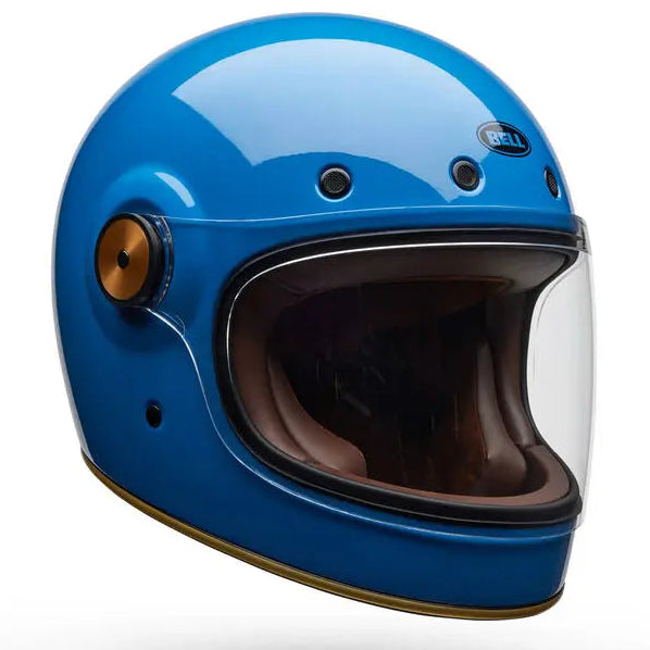 Bell Bullitt GT Solid ECE 22.06 Vintage Blue full-face motorcycle helmet, front three-quarter view