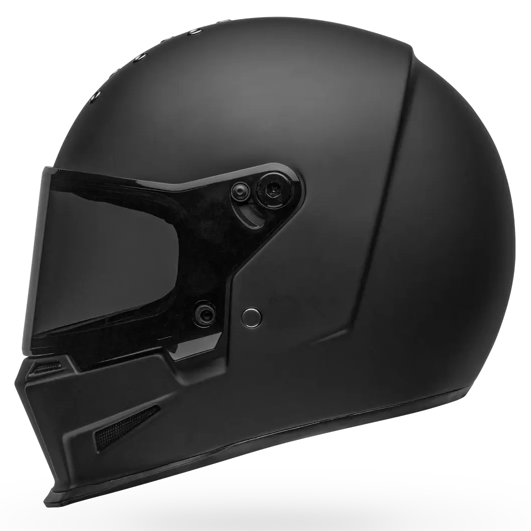 Bell Eliminator Solid ECE 22.06 Matt Black full-face motorcycle helmet, opposite side profile view