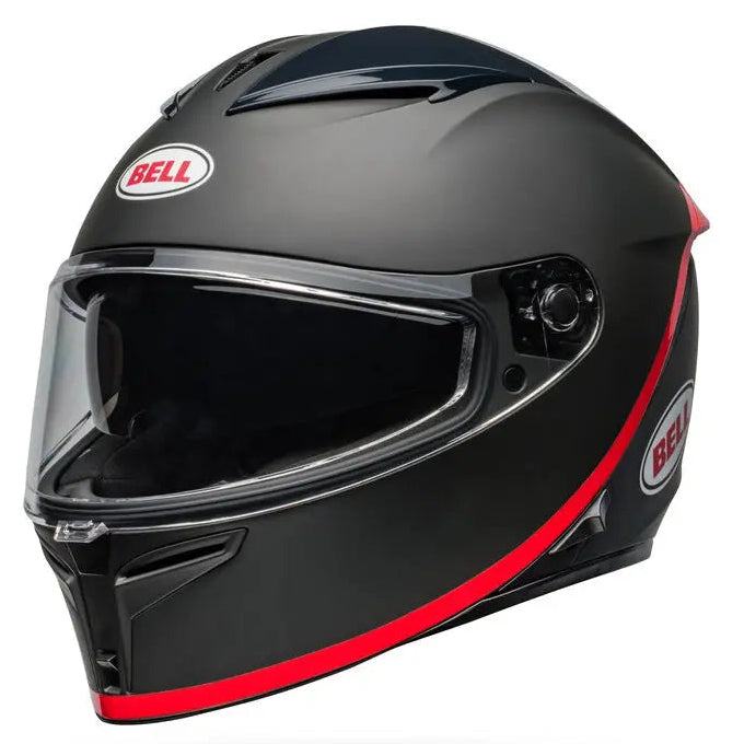Bell Lithium MIPS HartLuck ECE 22.06 Black / Red full-face motorcycle helmet, right side profile view