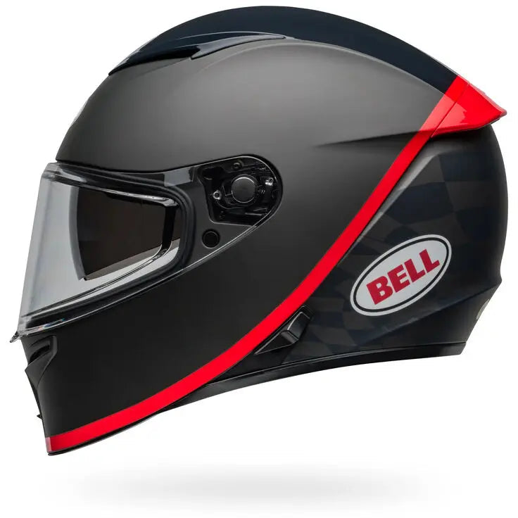Bell Lithium MIPS HartLuck ECE 22.06 Black / Red full-face motorcycle helmet, opposite side profile view