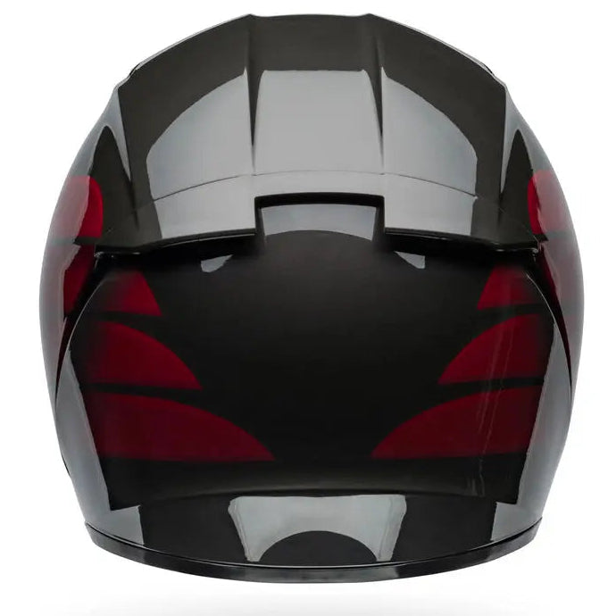 Bell Lithium MIPS Neo ECE 22.06 Gloss Black / Red full-face motorcycle helmet, opposite rear three-quarter view