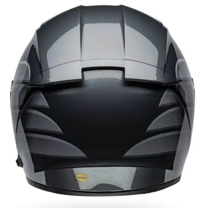 Bell Lithium MIPS Neo ECE 22.06 Gloss Grey / Silver full-face motorcycle helmet, rear view