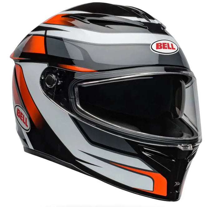 Bell Lithium MIPS Podium ECE 22.06 Black / Orange full-face motorcycle helmet, left front three-quarter view