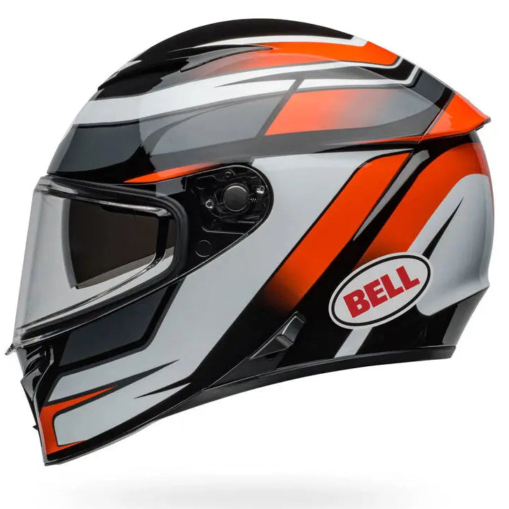 Bell Lithium MIPS Podium ECE 22.06 Black / Orange full-face motorcycle helmet, right side profile view