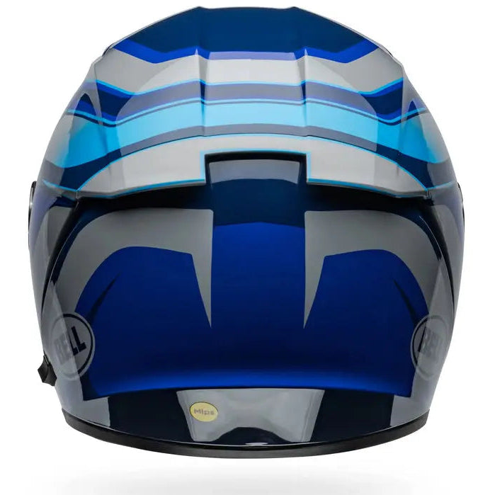Bell Lithium MIPS Podium ECE 22.06 Blue full-face motorcycle helmet, rear view