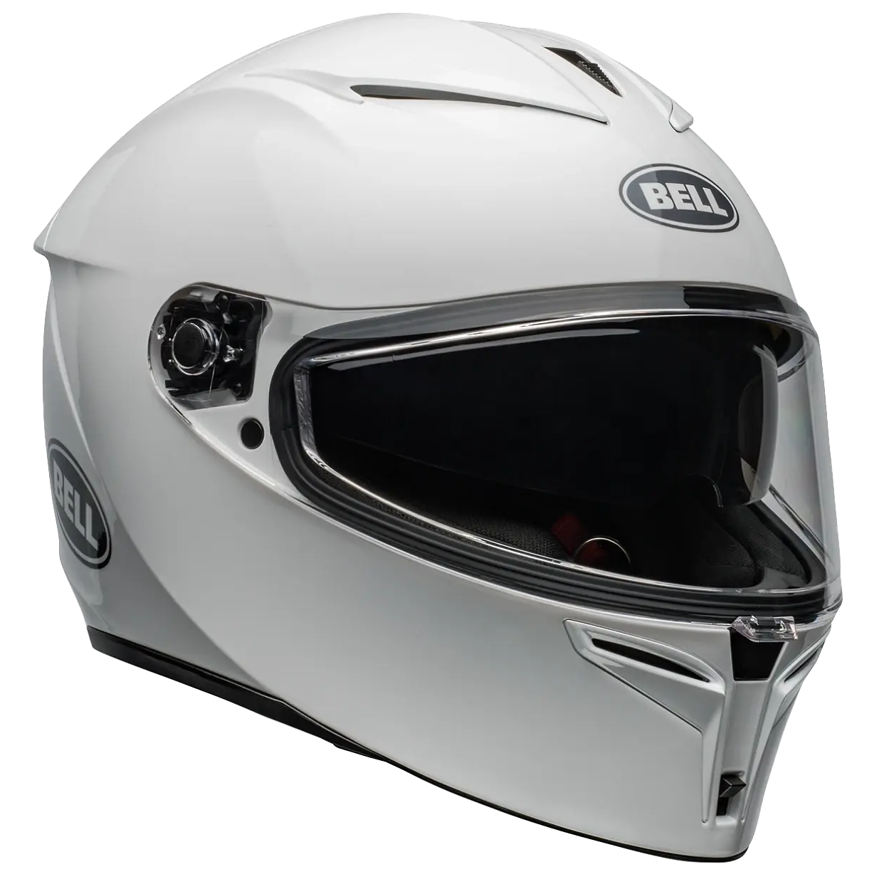 Bell Lithium Mips Solid ECE 22.06 Full Face Helmet - White full-face motorcycle helmet, left-front three-quarter view