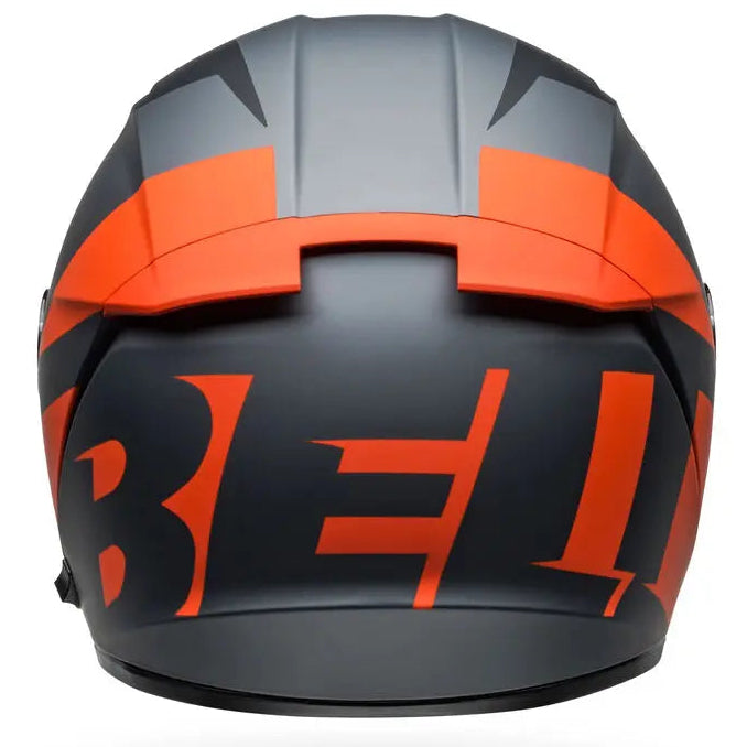 Bell Lithium Shear ECE 22.06 Grey / Orange full-face motorcycle helmet, rear view